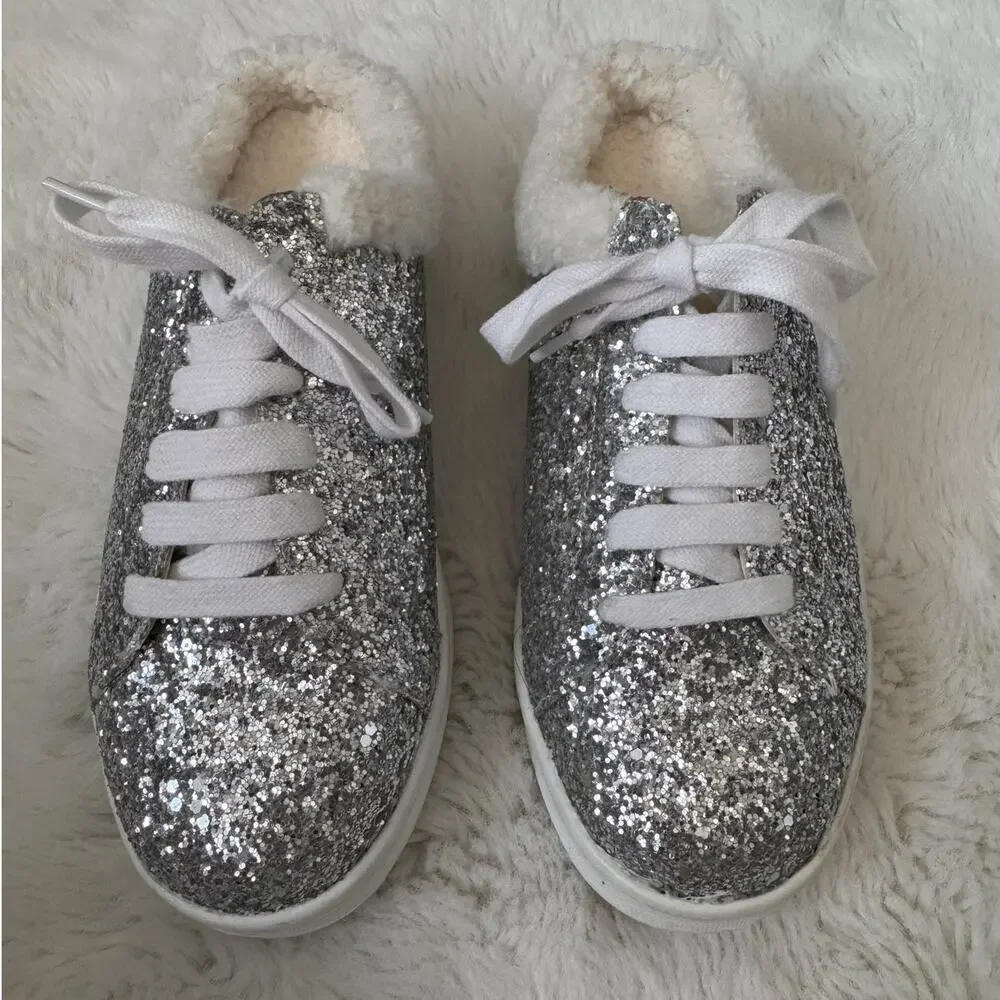 New Rampage Women's Silver/White Scott Slip On Sneakers Size 6